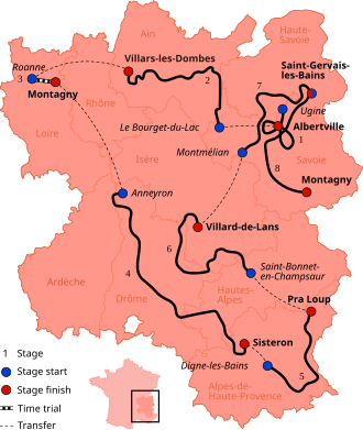 2015 Critérium du Dauphiné map