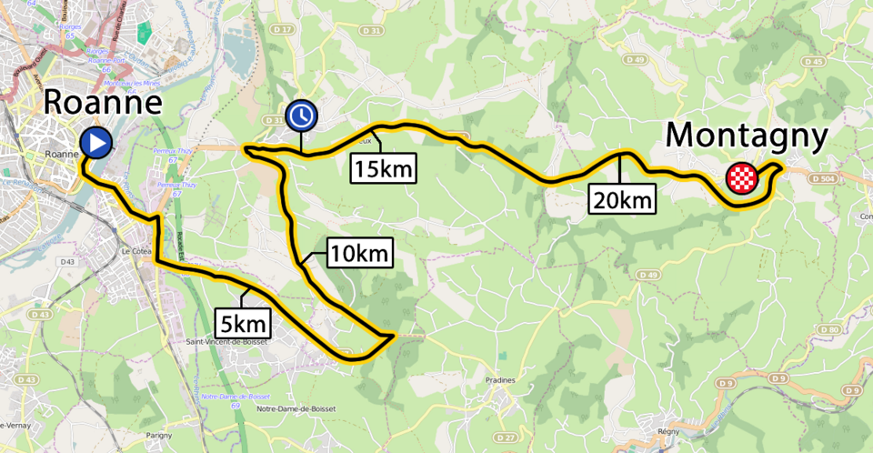 2015 Critérium du Dauphiné, Stage 3 map